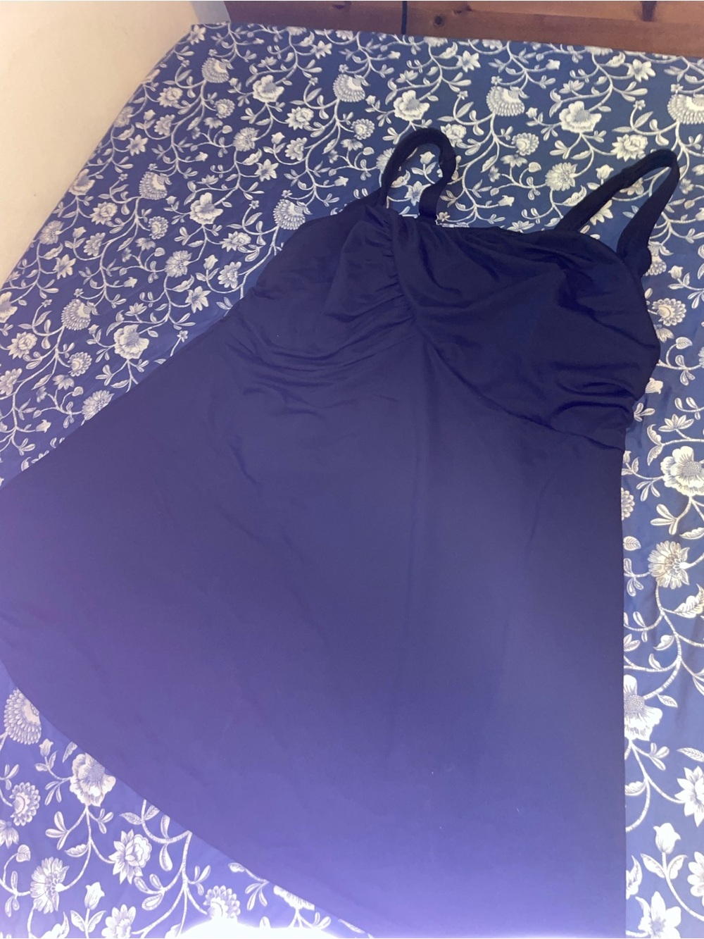 Lands' End Black underwire cup One-Piece Swimdress